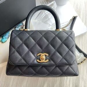 Chanel Caviar Mini Caviar Coco Handle Bag Black